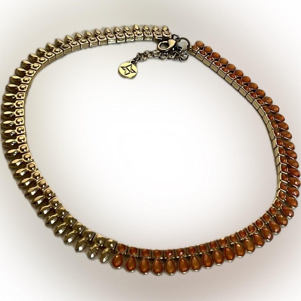 BCBG Generation Two Tone Chain Collar Necklace – Orange & Gold